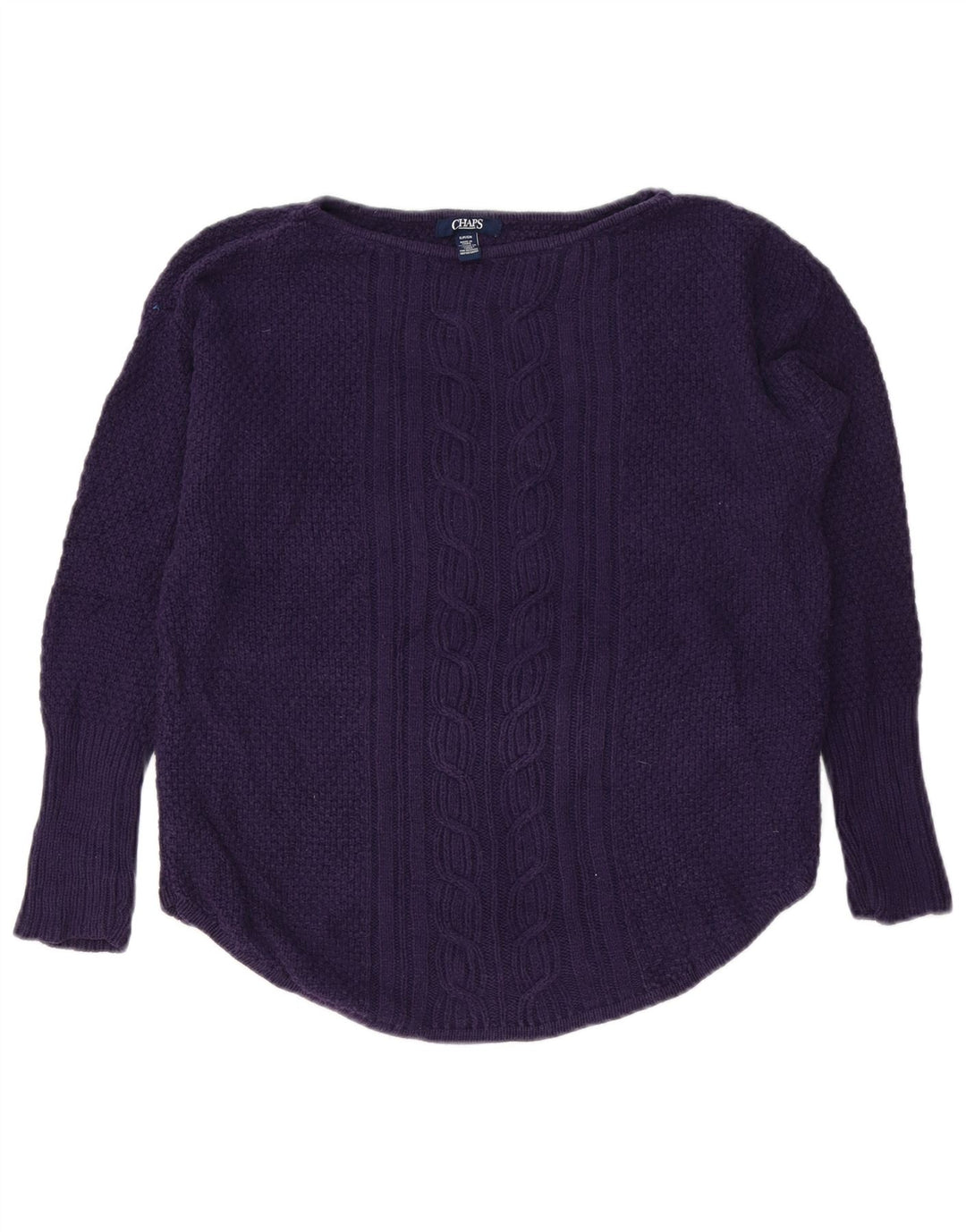 Chaps Suéter de gran tamaño con cuello barco para mujer UK 10 Small Purple Cotton