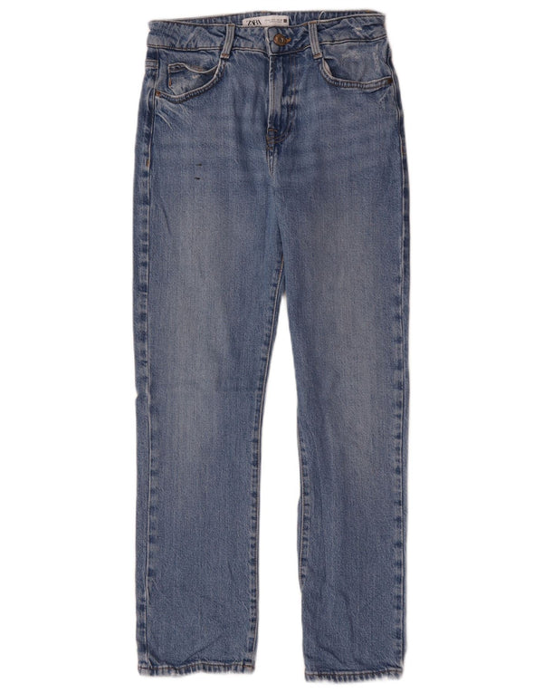 Zara Jeans Rectos Mujer EU 36 Small W26 L27 Algodón Azul