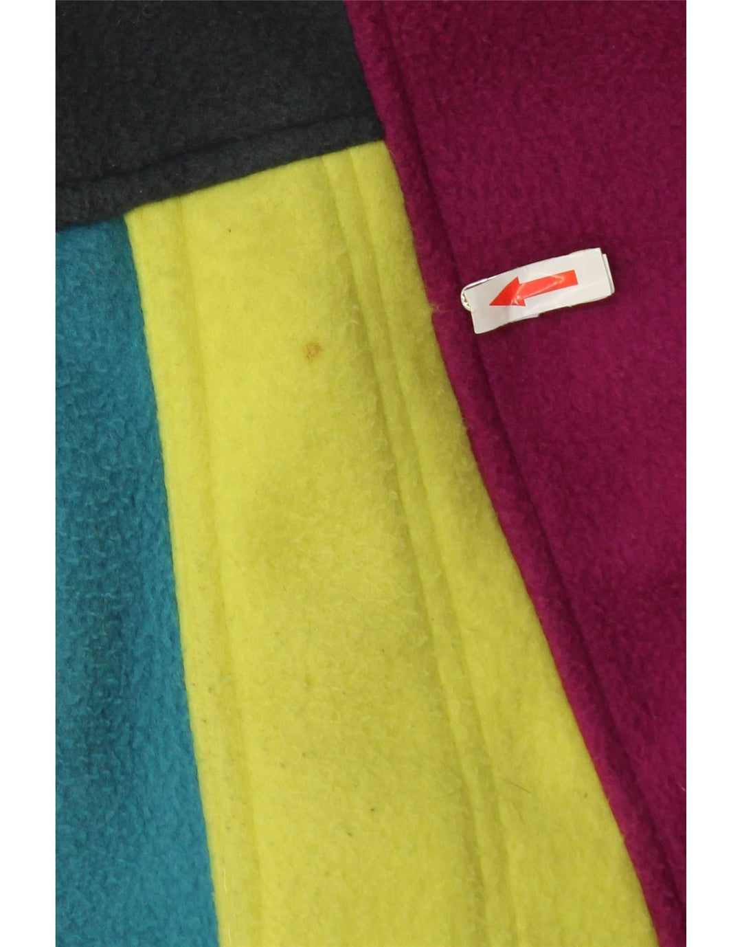 Vintage hombres gráfico polar chaqueta Reino Unido 40 gran bloque de color multicolor
