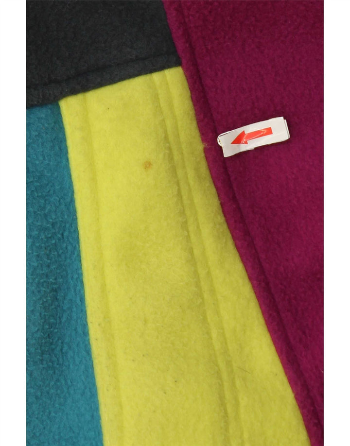 Vintage hombres gráfico polar chaqueta Reino Unido 40 gran bloque de color multicolor