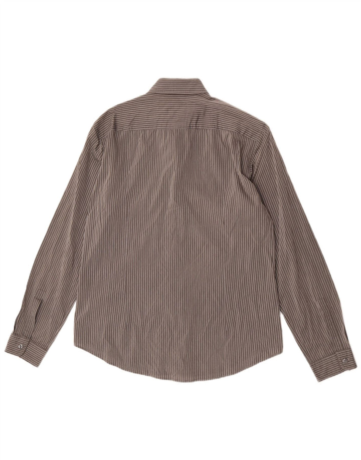 Camisas HUGO BOSS Hombre | Camisa slim fit de algodón con rayas diplomáticas en gris medio