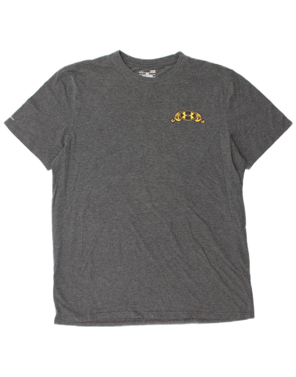 UNDER ARMOUR Camiseta gráfica Heat Gear para hombre Top grande de algodón gris