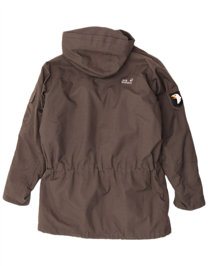 Jack Wolfskin Abrigo cortavientos con capucha para hombre UK 36/38 Poliéster gris medio