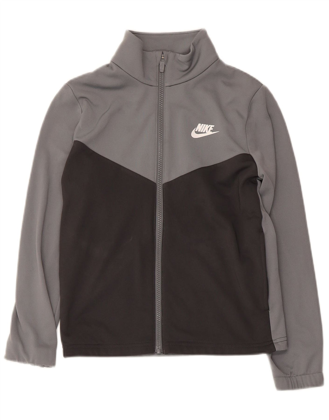 Nike - Chaqueta de chándal con gráfico para niños, 10-11 años, color gris medio
