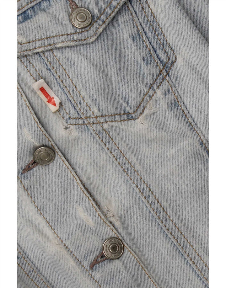 Topshop Chaqueta vaquera para mujer UK 10 Small Blue Cotton