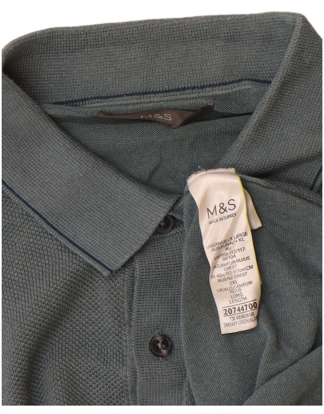 Marks & Spencer Jersey tipo polo para hombre XL Azul Modal