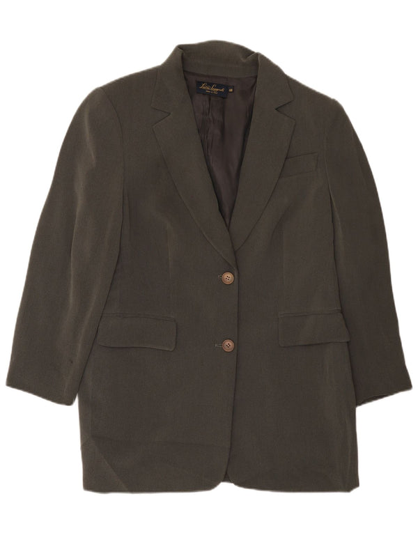 Luisa Spagnoli Chaqueta tipo blazer larga con 2 botones para mujer IT 48 XL Acetato gris