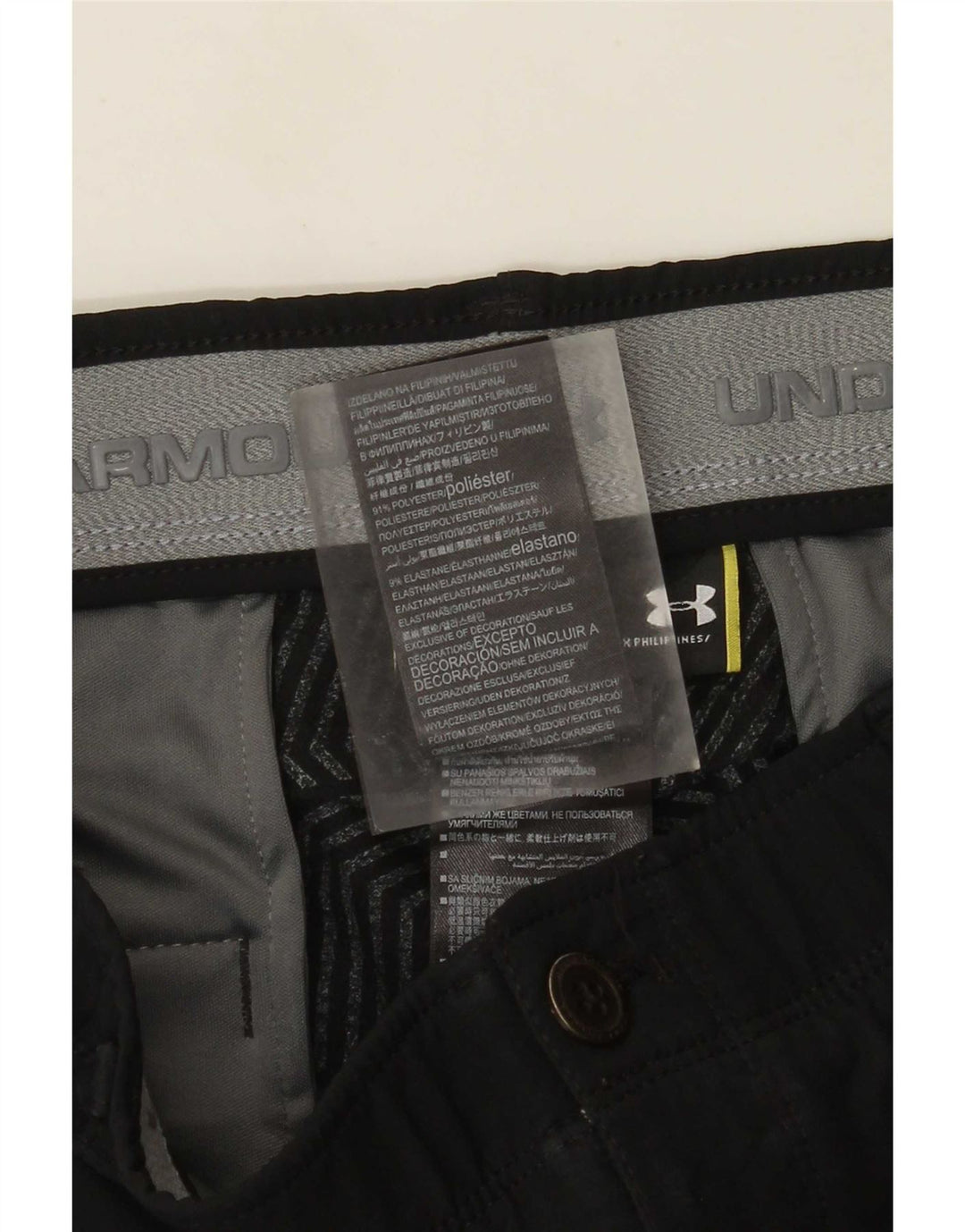 Under Armour Pantalón chino cónico para hombre W34 L30 Poliéster negro
