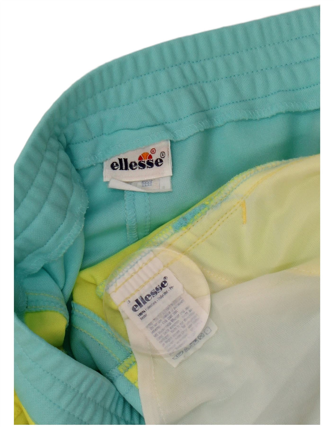 ELLESSE Pantalones cortos casuales para mujer IT 44 Medium W32 Poliéster color block azul