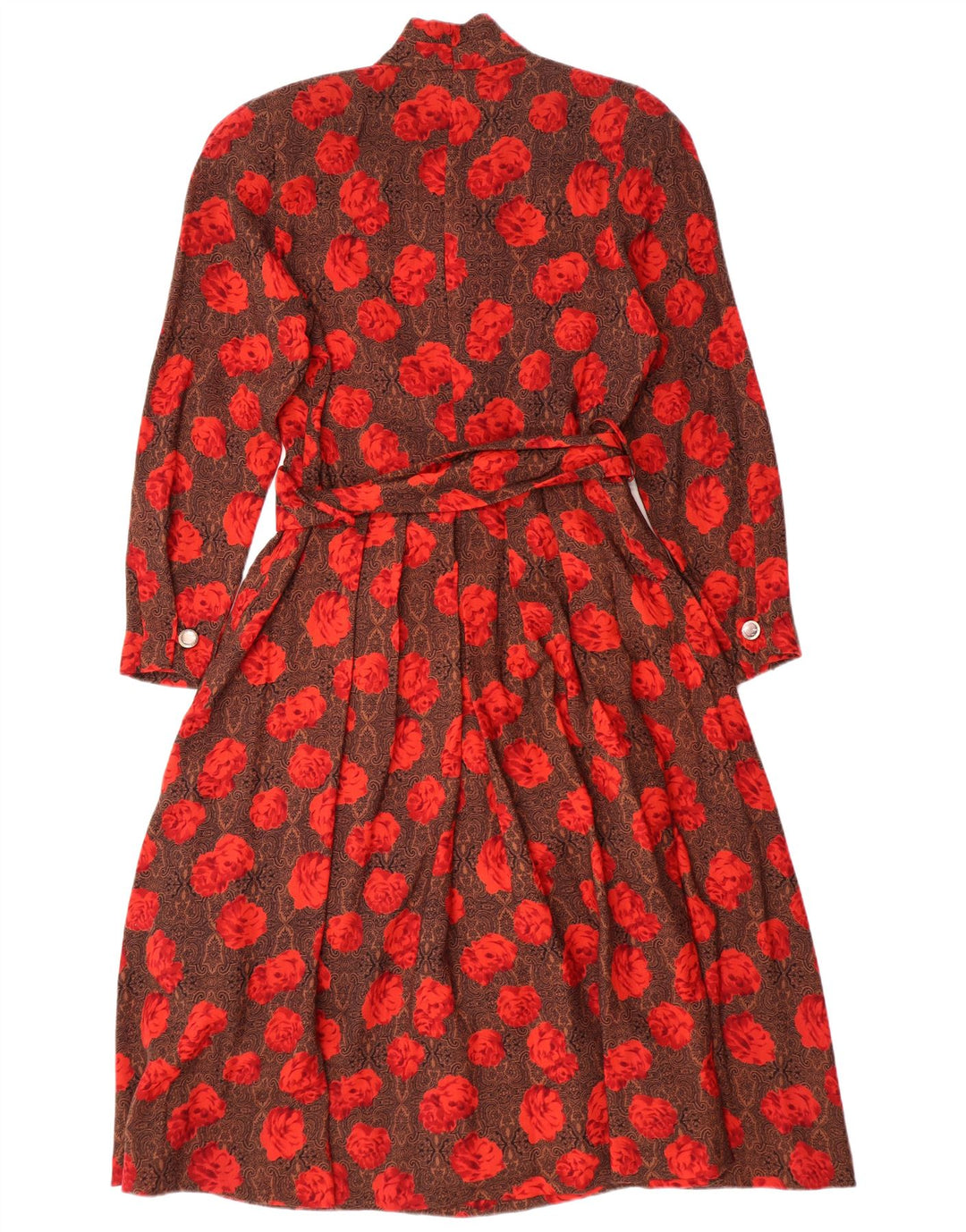 STANNER Vestido evasé de manga larga para mujer IT 42 Lana floral marrón medio