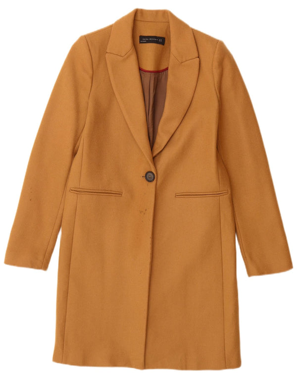 Zara Mujer Abrigo UK 6 XS Lana Marrón