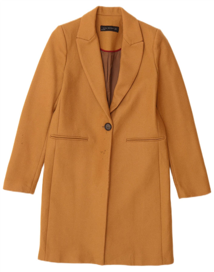 Zara Mujer Abrigo UK 6 XS Lana Marrón