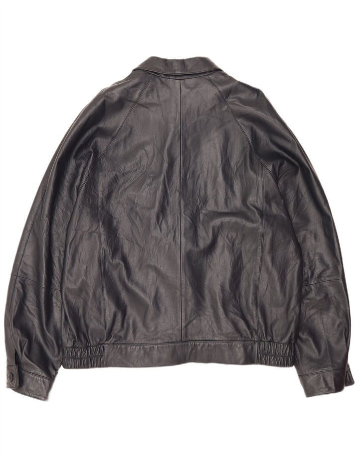 Vintage hombres bombardero chaqueta de cuero IT 56 3XL cuero negro