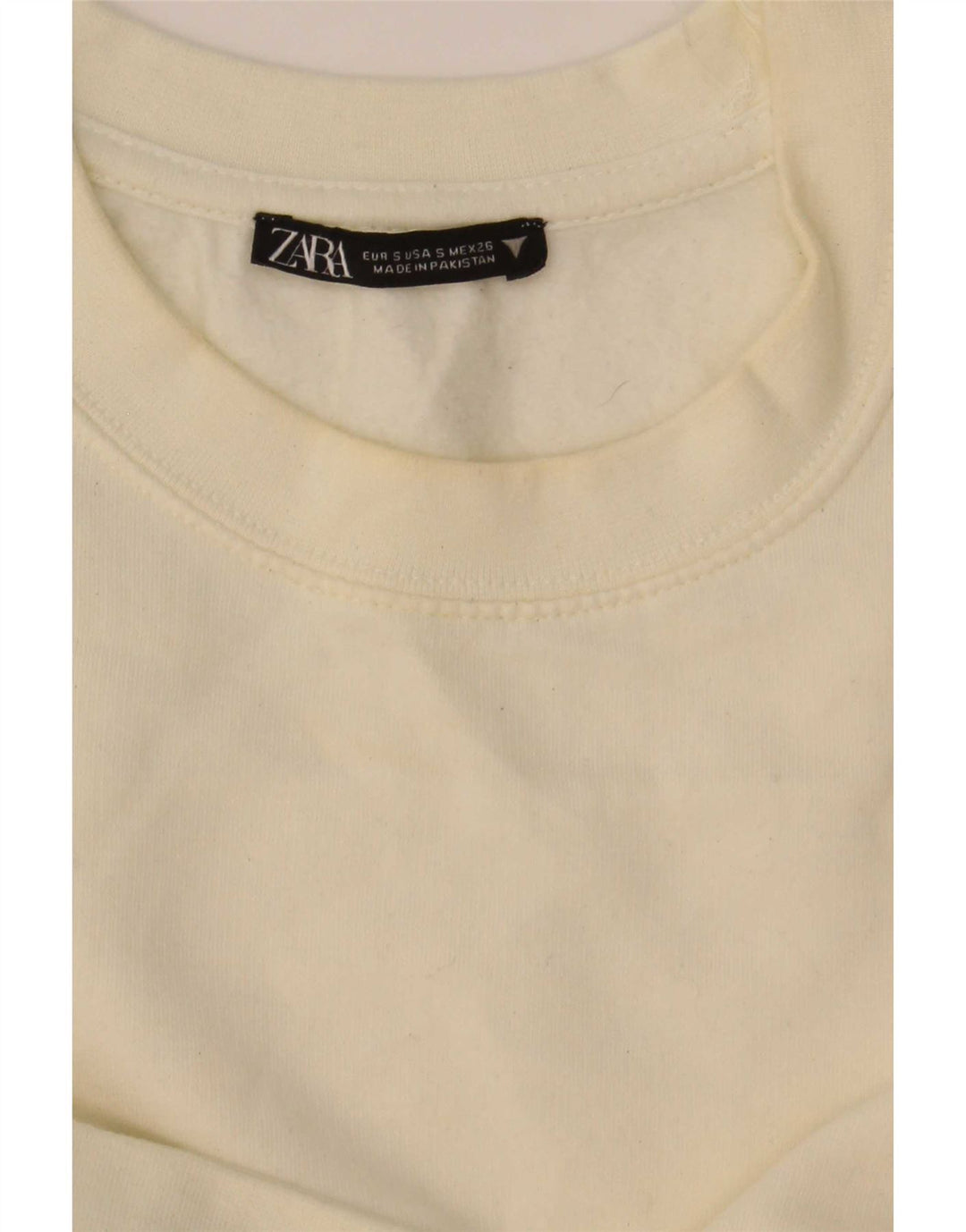 Zara Mujer Crop Sudadera Jumper UK 10 Small Off White