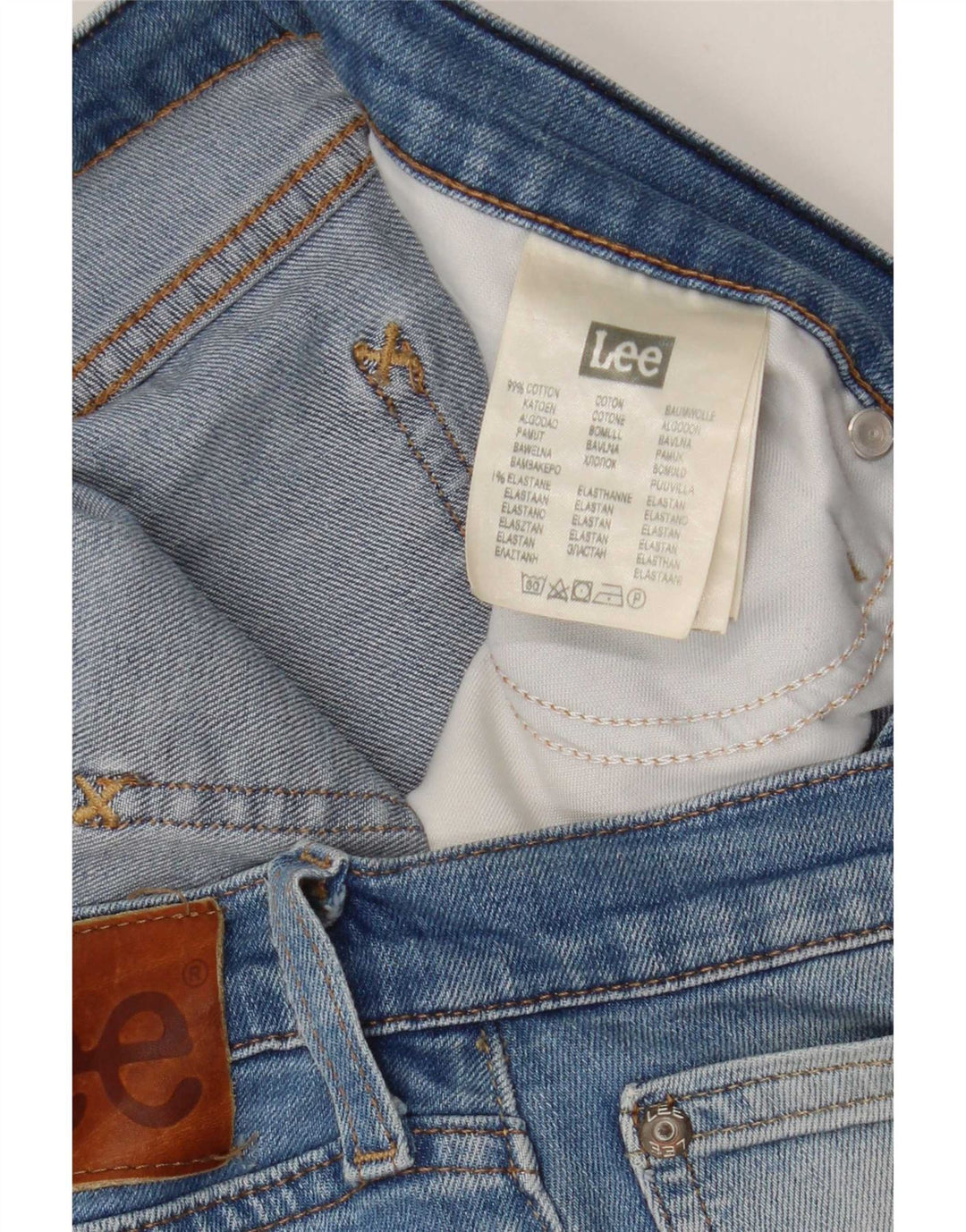Vaqueros Lee Luke Rectos para Hombre W31 L29 Algodón Azul