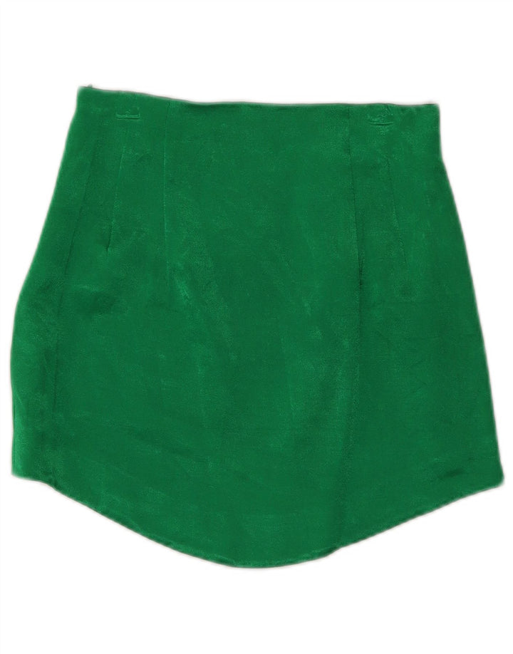 Zara Mujer Minifalda XS W24 Verde Viscosa