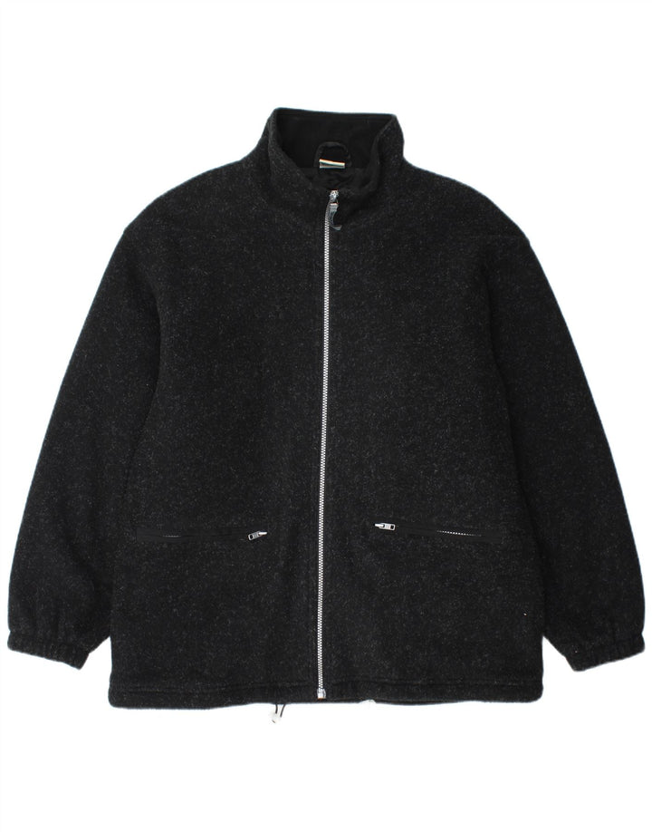 CRANE Chaqueta polar holgada para hombre UK 36 Small Poliéster moteado negro