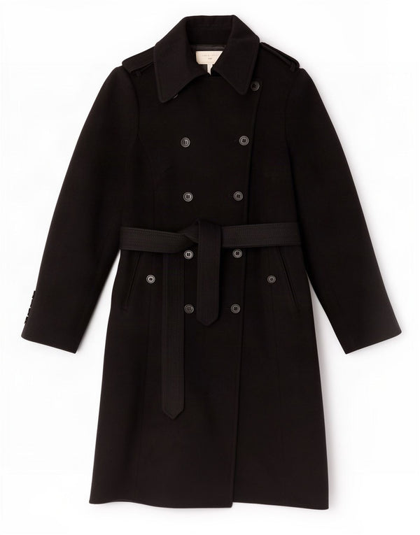 Karen Millen Gabardina para mujer Reino Unido 12 Lana negra mediana