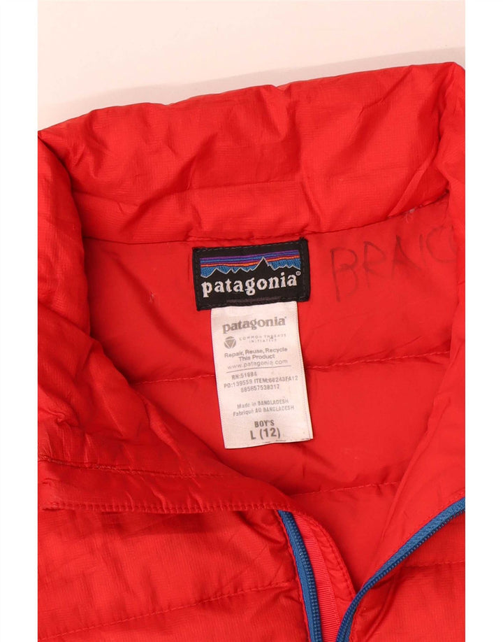 Patagonia Chaqueta acolchada para niño 11-12 años Grande Poliéster rojo