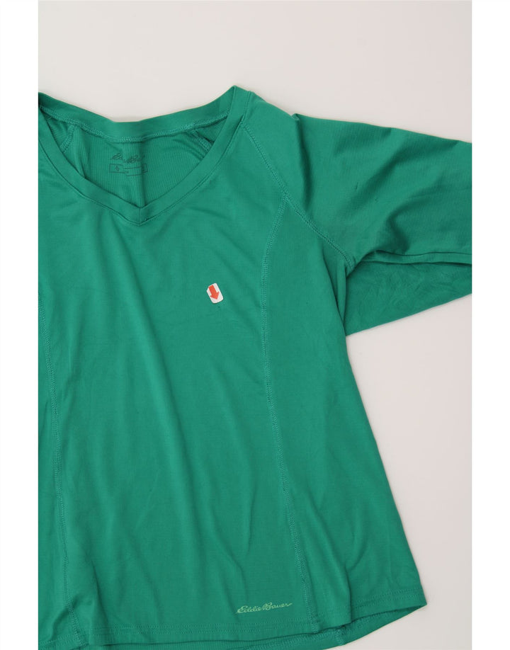 EDDIE BAUER Womens Top Long Sleeve UK 12 Medium Green Polyester Vintage Eddie Bauer and Second-Hand Eddie Bauer from Messina Hembry 