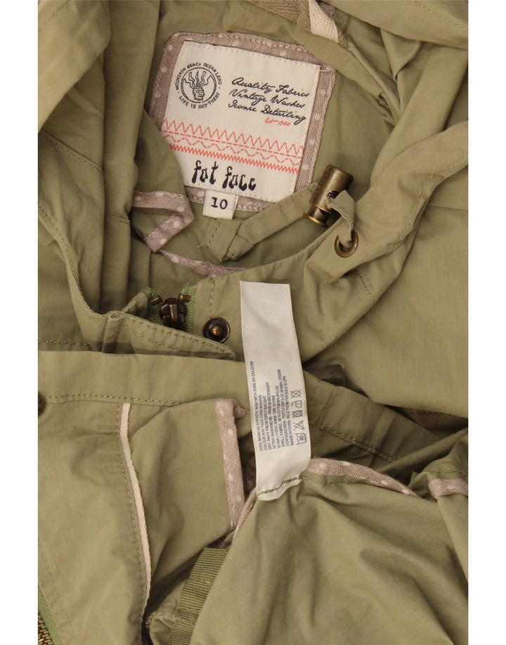 Chaqueta utilitaria extragrande con capucha para mujer de Fat Face UK 10 Small Khaki Cotton
