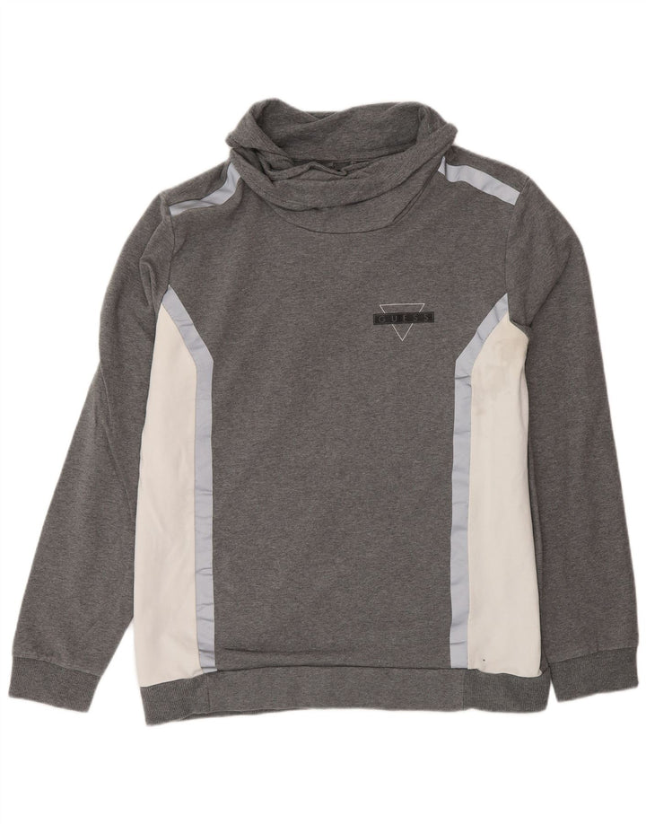 Sudadera Guess Mujer Jumper IT 42 Algodón Colorblock Gris Medio