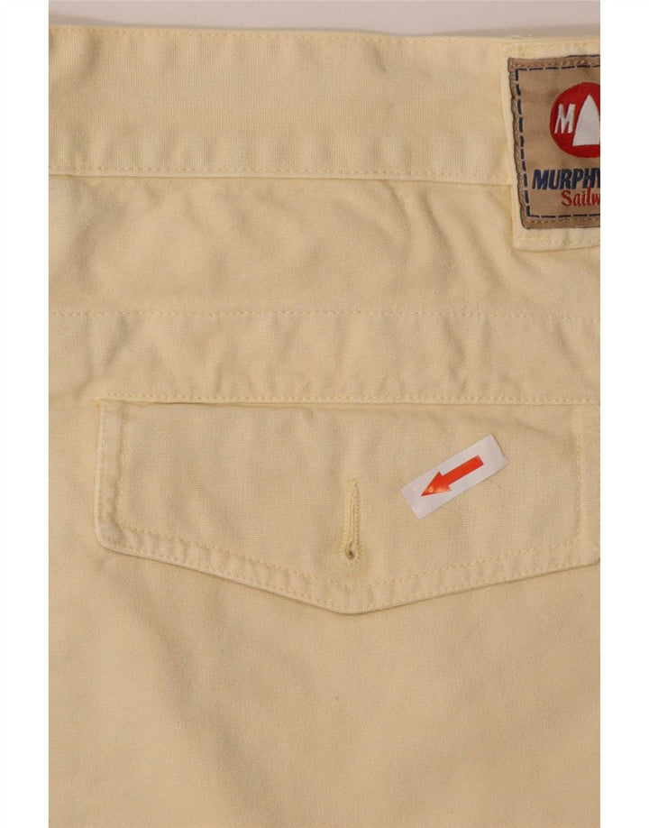 Murphy & Nye Pantalones cortos chinos para hombre medianos W33 Algodón beige