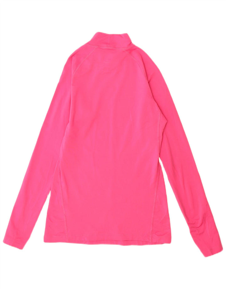 Nike Mujer Dri Fit Top Manga Larga UK 12 Poliéster Rosa Mediano