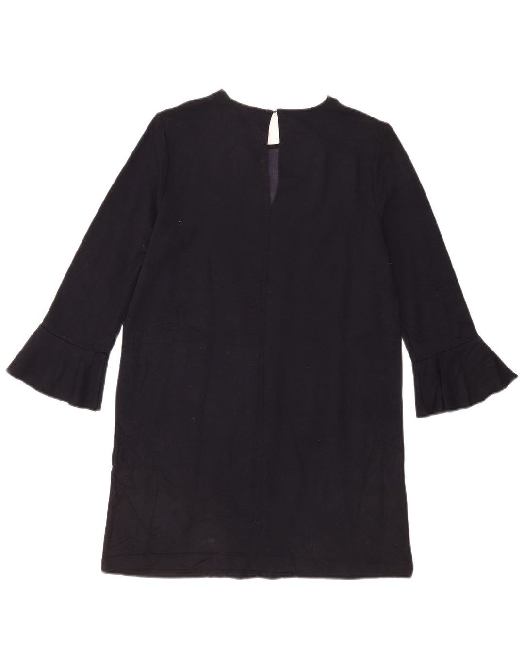 Zara Vestido recto de manga 3/4 para mujer UK 40 Medio Viscosa azul marino