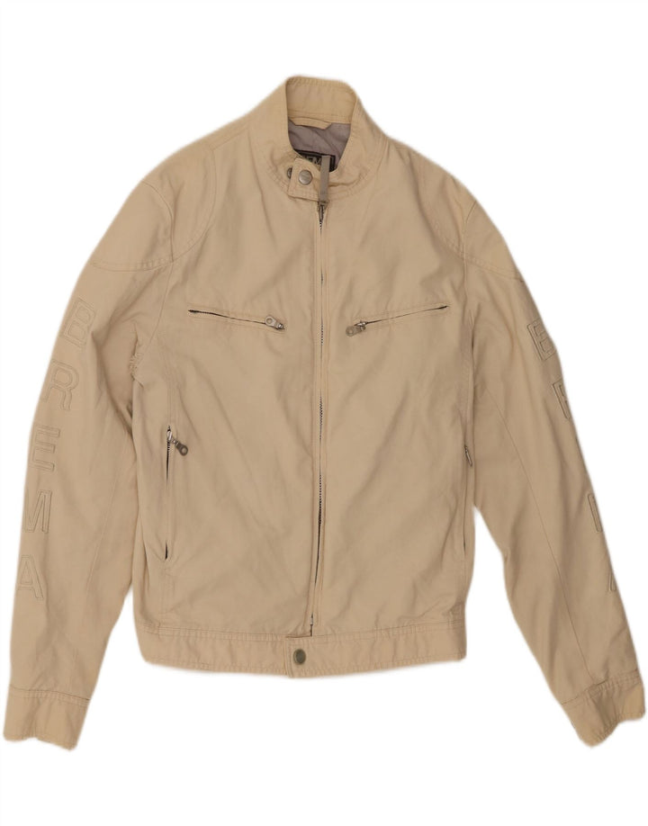 BREMA Mens Graphic Bomber Jacket IT 48 Medium Beige Vintage Brema and Second-Hand Brema from Messina Hembry 