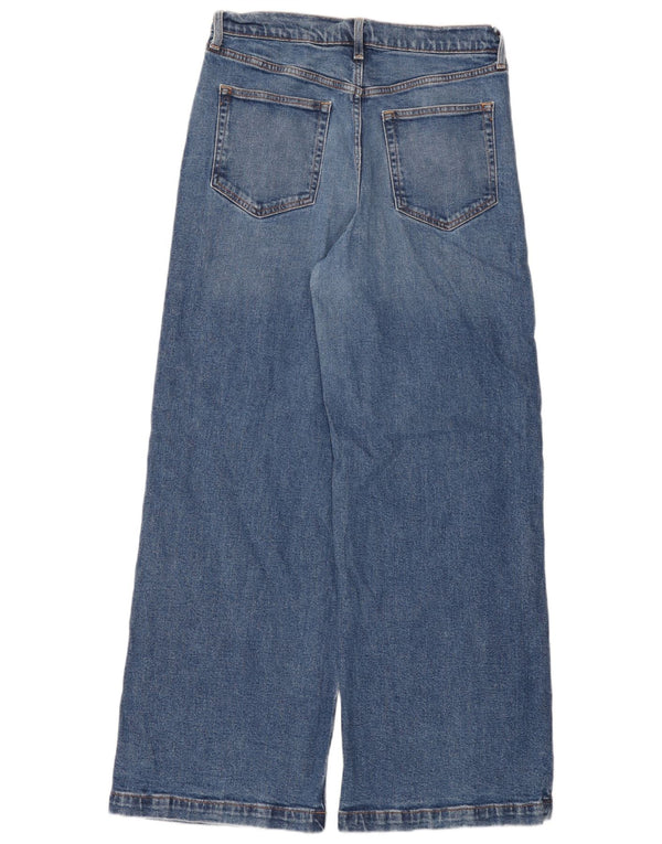 Gap Vaqueros Stride de talle alto y pierna ancha para mujer, talla 10, grande, W30 L31, algodón azul