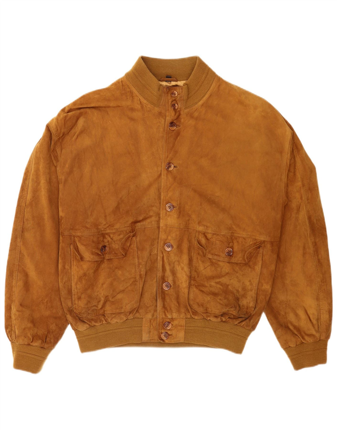 Vintage hombres ante bomber chaqueta IT 56 2XL cuero beige