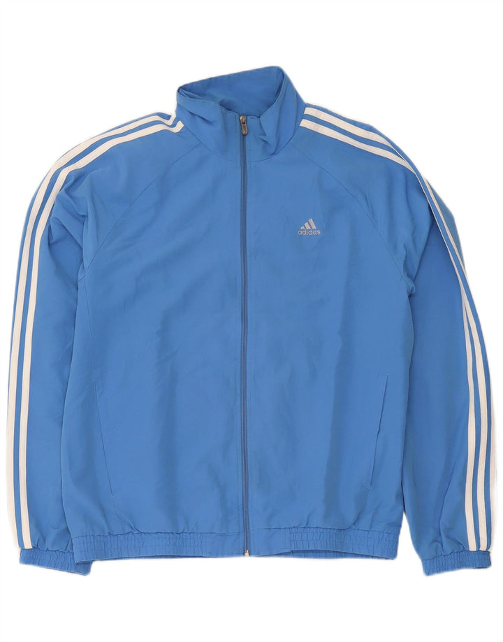 Adidas Hombre Chándal Top Chaqueta Azul Medio Poliéster Deportes