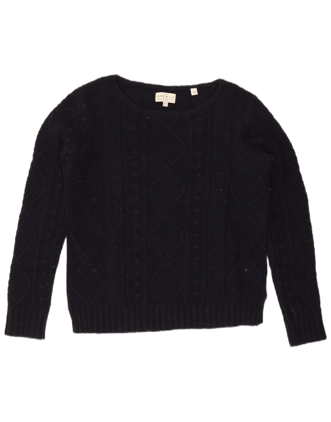 JACK WILLS Suéter extragrande con cuello barco para mujer UK 10 Small Azul marino