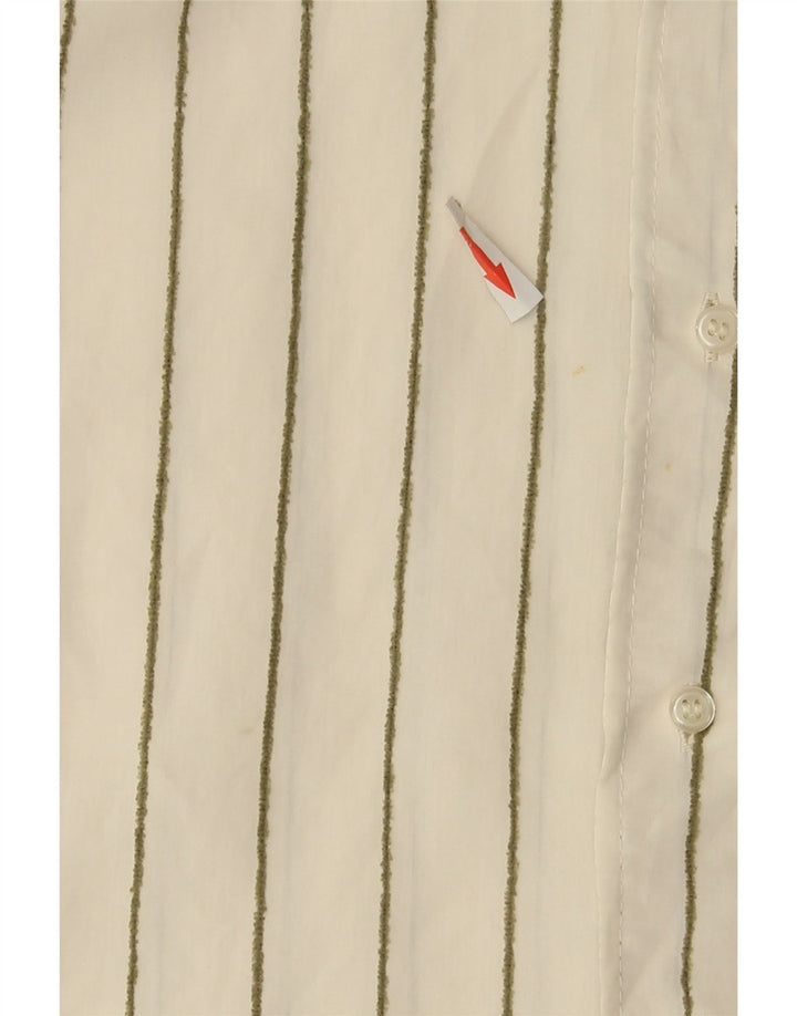 ZARA Camisa Extragrande Mujer UK 10 Small Modal Rayas Blancas