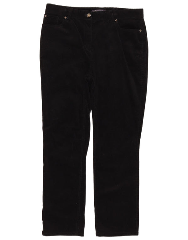 Marks & Spencer Pantalones de pana de cintura alta para mujer UK 40 Large W34 L28 Bla