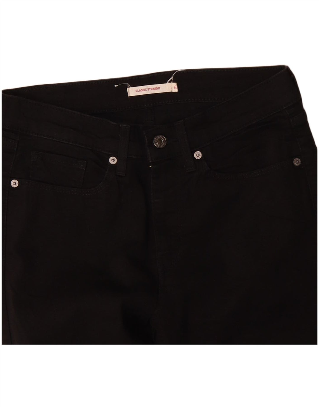 LEVI'S Jeans rectos clásicos para mujer US 6 Medium W30 L27 Algodón negro