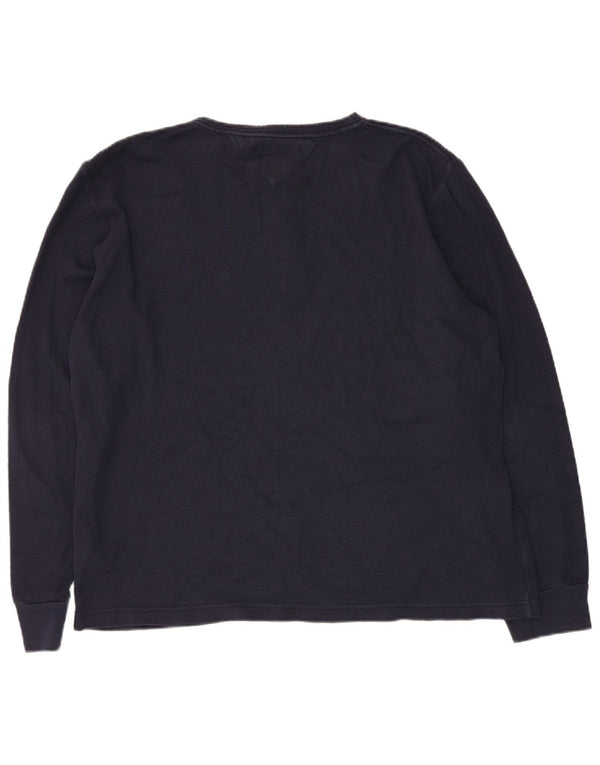 Tommy Hilfiger Hombre Slim Fit Top Manga Larga XL Algodón Azul Marino