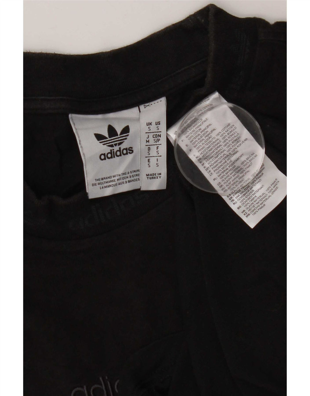 Adidas - Camiseta para hombre, talla pequeña, algodón negro
