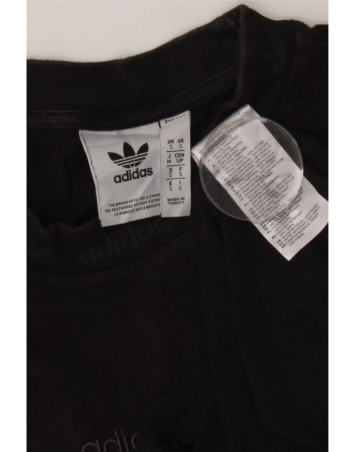 Adidas - Camiseta para hombre, talla pequeña, algodón negro