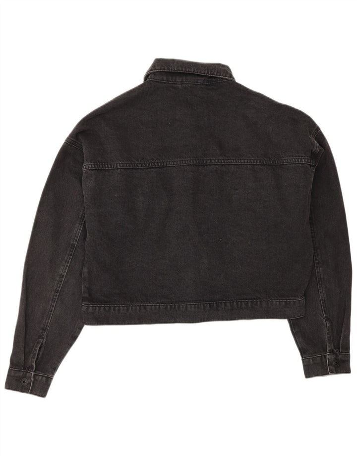 JACK WILLS Chaqueta vaquera corta extragrande para mujer UK 10 Small Grey Cotton
