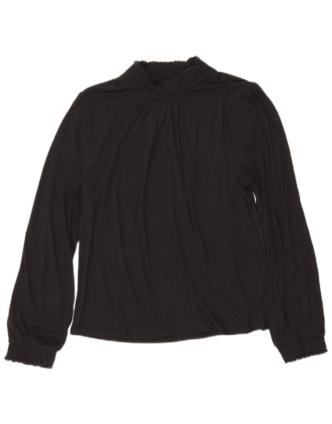 J. CREW Blusa de manga larga para mujer UK 46 Grande Poliéster negro