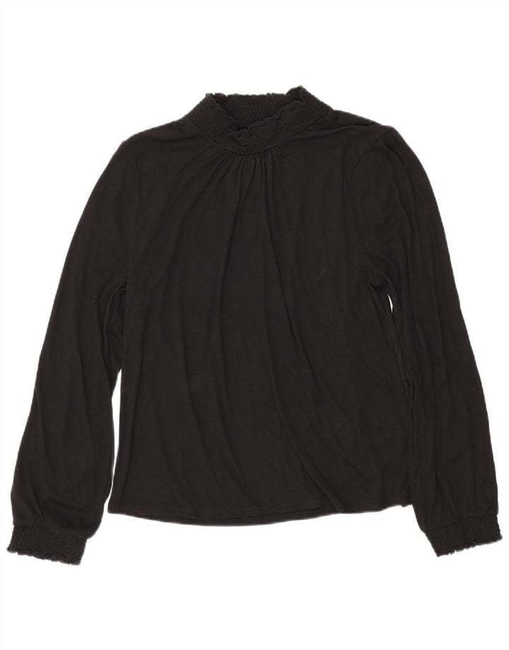 J. CREW Blusa de manga larga para mujer UK 46 Grande Poliéster negro