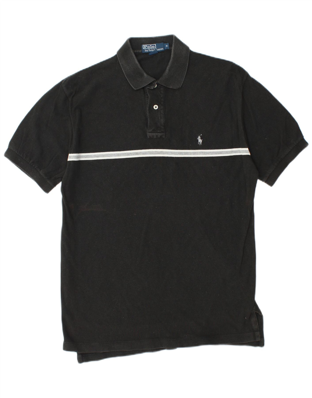 POLO RALPH LAUREN Polo de hombre de algodón a rayas negro mediano