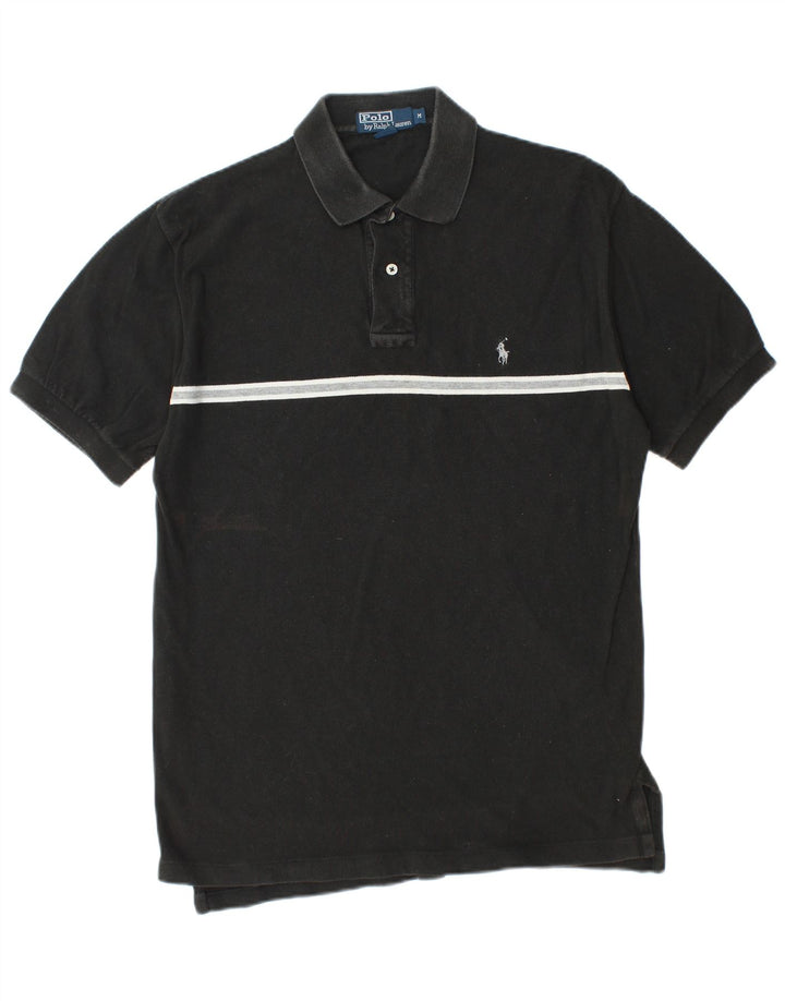 POLO RALPH LAUREN Polo de hombre de algodón a rayas negro mediano