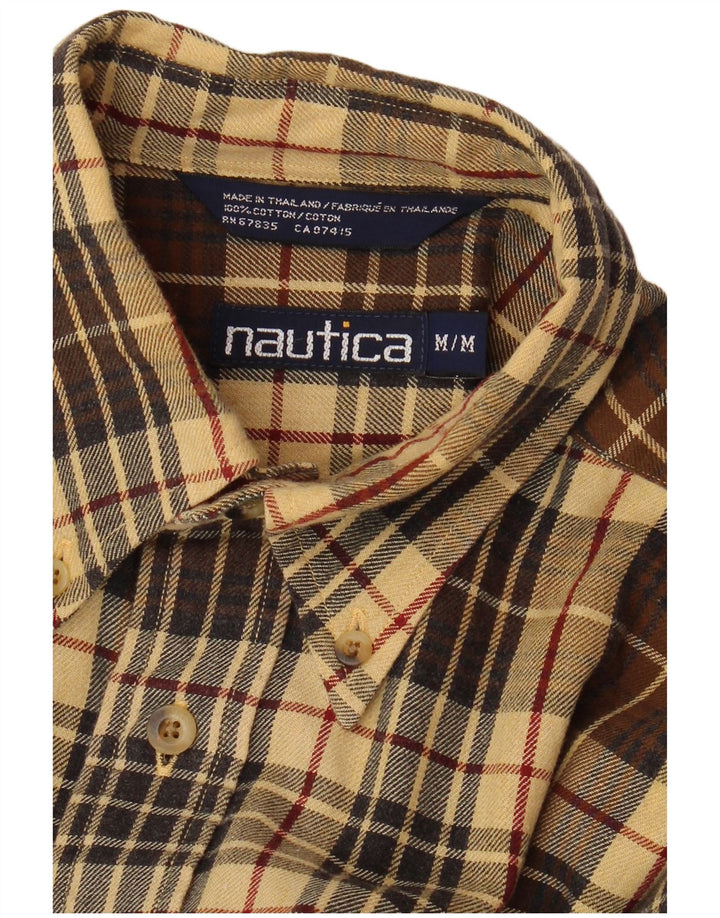 NAUTICA Camisa Franela Hombre Algodón Cuadros Marrón Medio