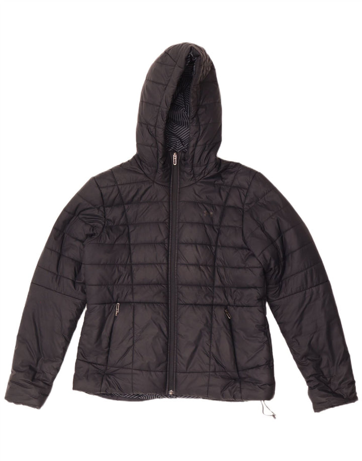 Under Armour Chaqueta acolchada con capucha Cold Gear para mujer, talla 40, talla M, color negro