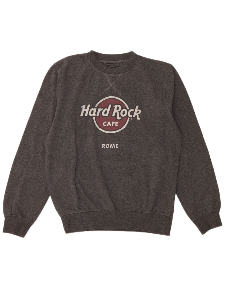Hard Rock Cafe Mujer Rome Graphic Sudadera Jumper UK 40 Gris Medio