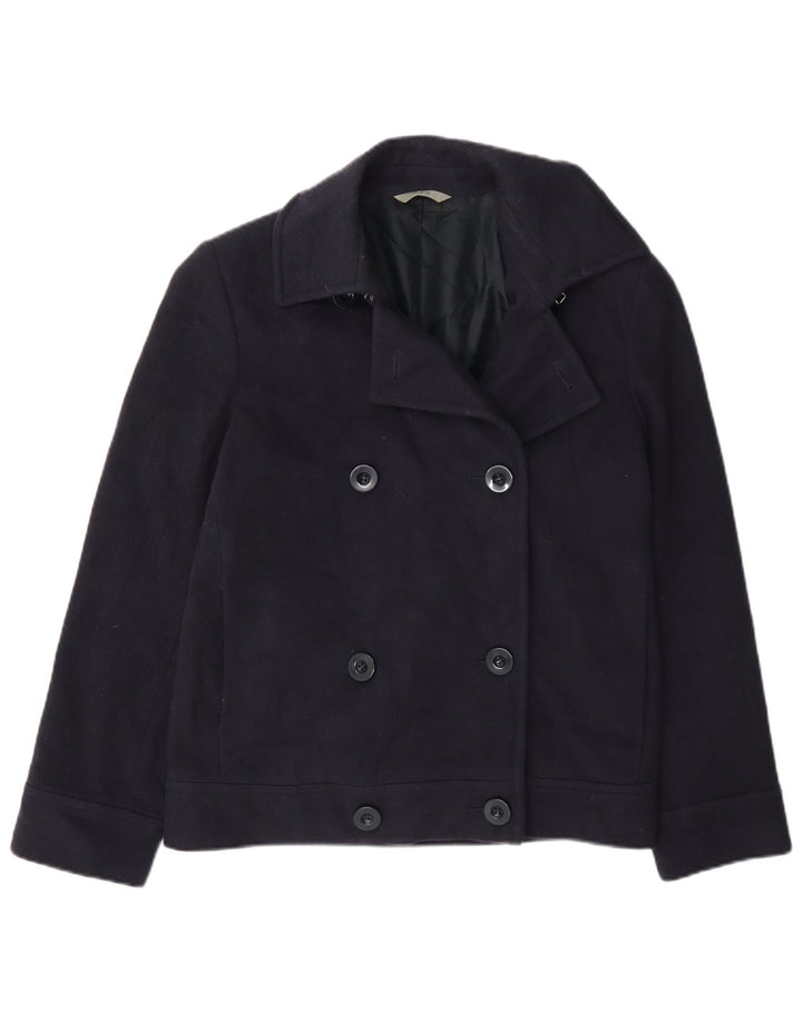 Marks & Spencer Chaquetón para mujer UK 10 Small Lana azul marino