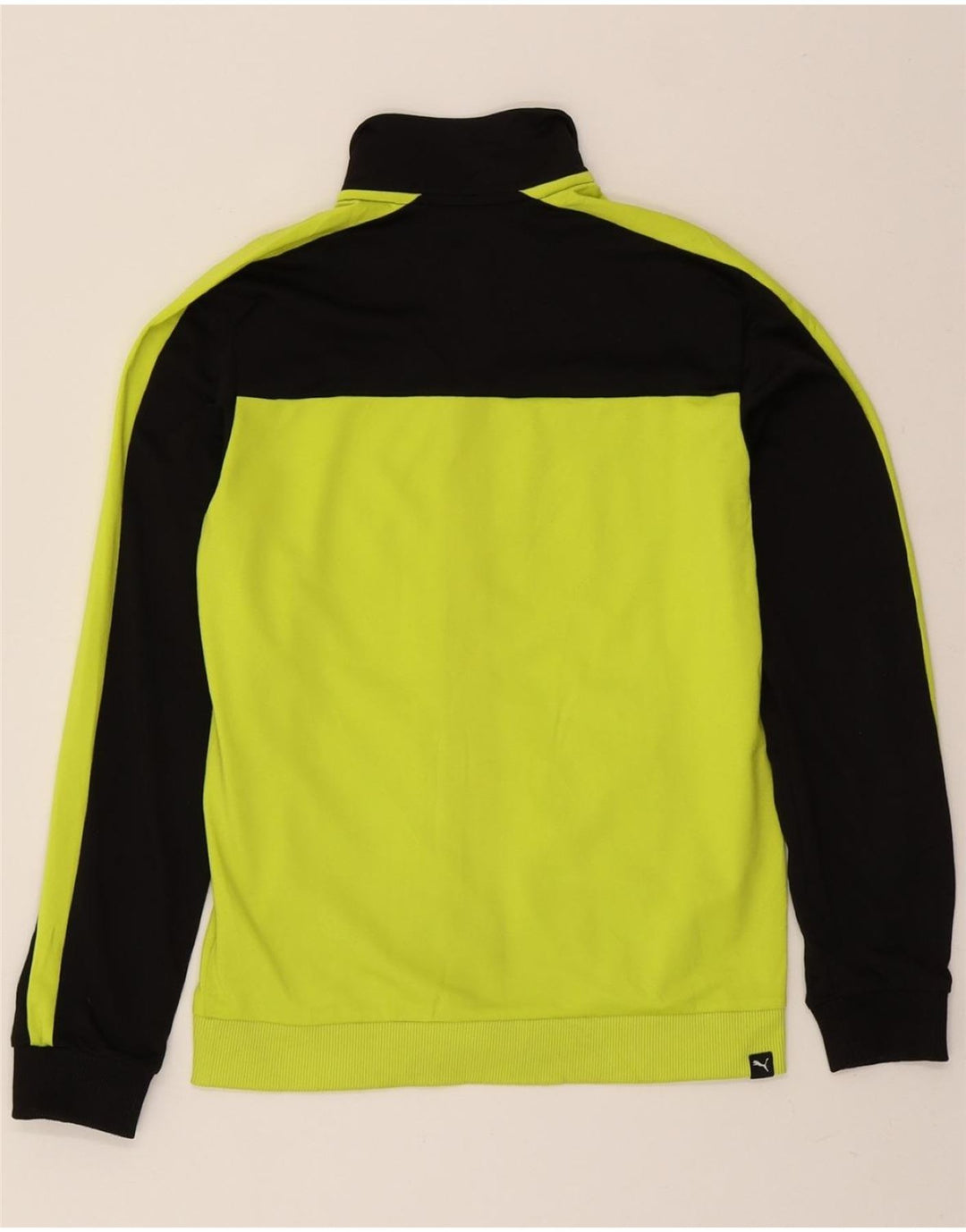 PUMA Boys Tracksuit Top Jacket 13-14 Years Green Colourblock Polyester Vintage Puma and Second-Hand Puma from Messina Hembry 